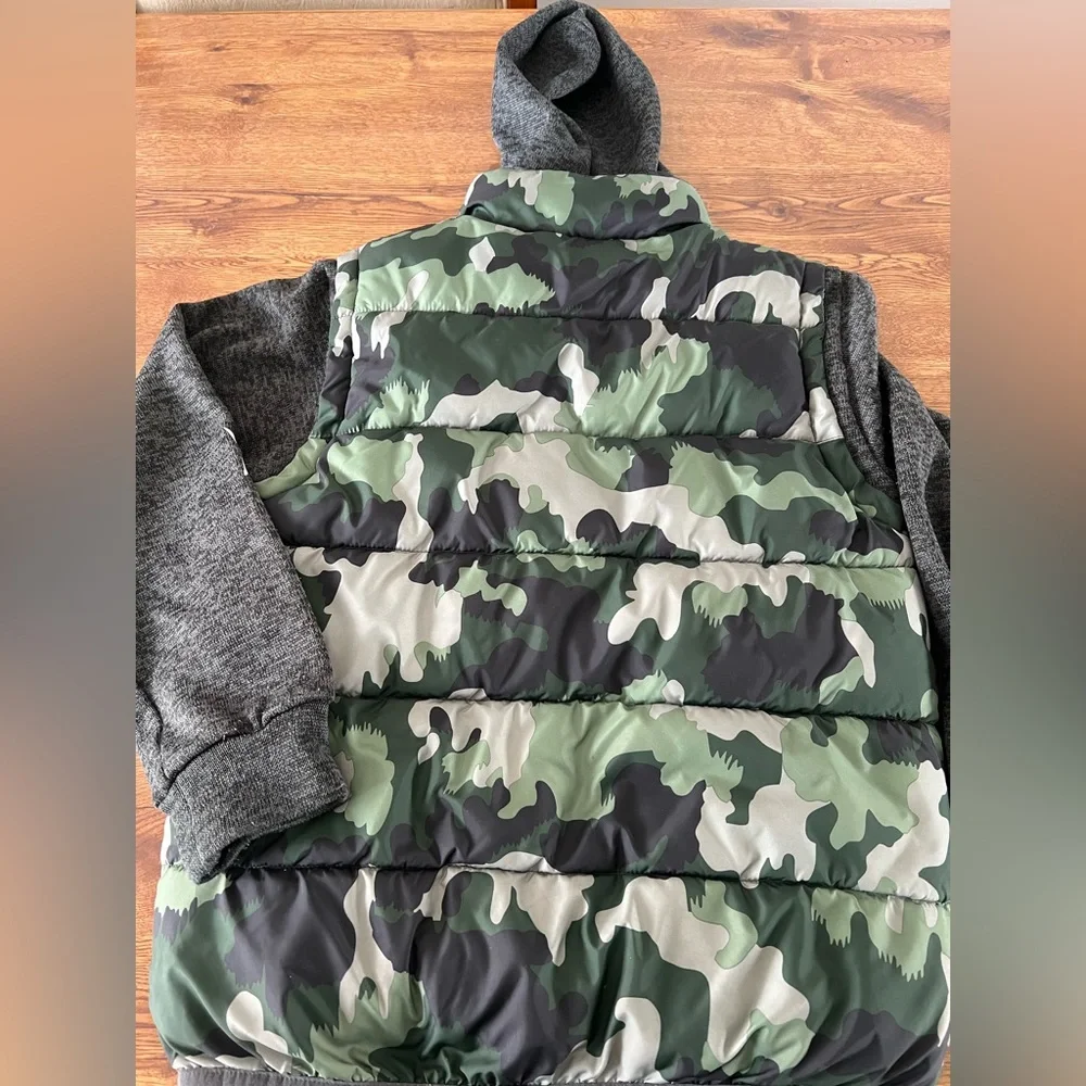 Hurley Puffer Jacket Boys Camo Hooded Size Large